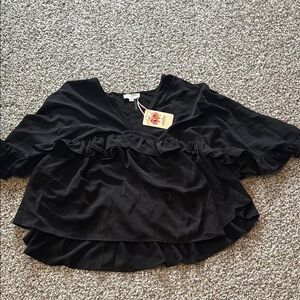 Black Ruffled Blouse